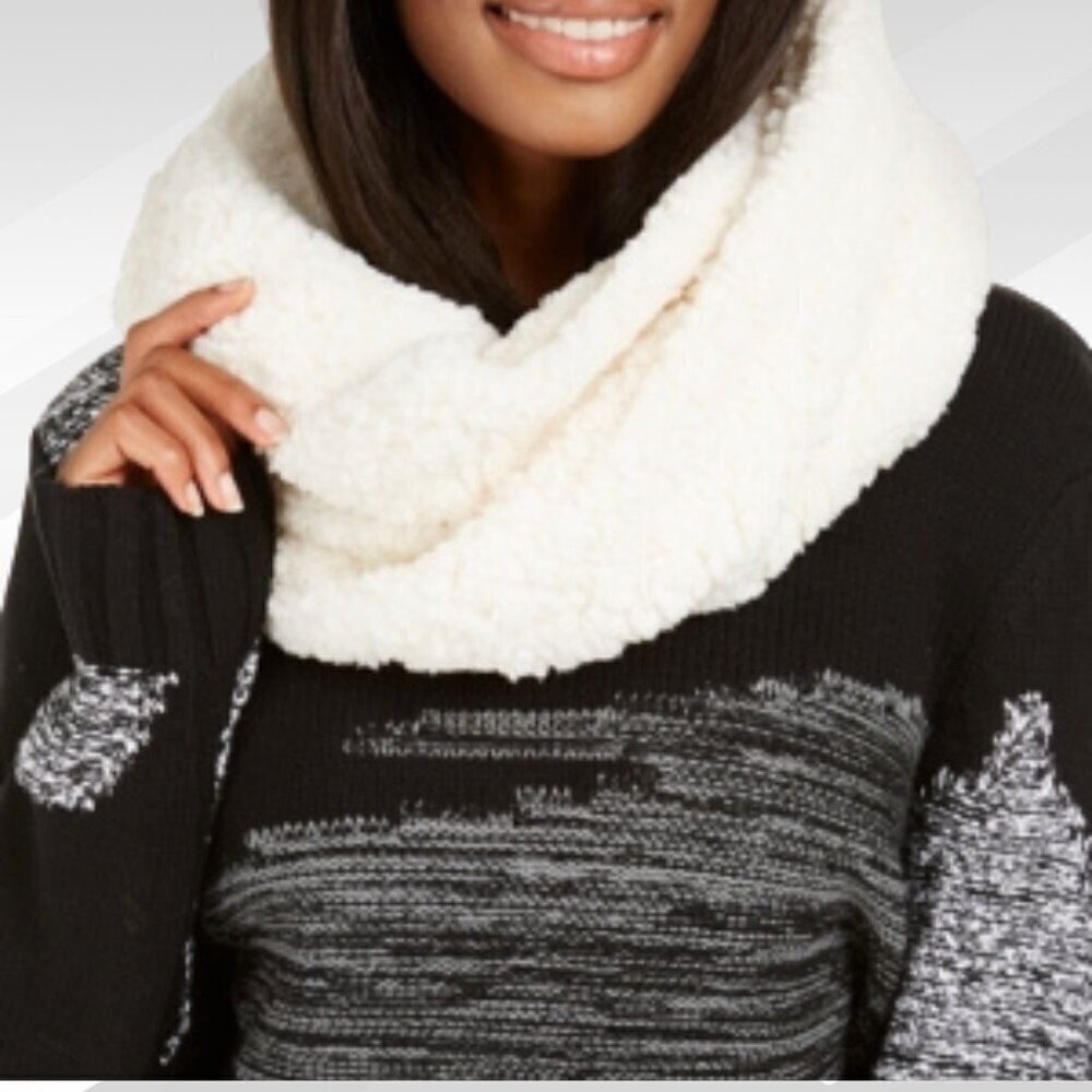 2/$30 INC International Concepts Faux-Sherpa Ivory Loop Scarf One Size